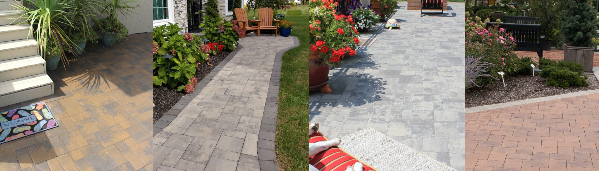 collage of Nicolock paver projects